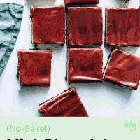 Squares of mint chocolate brownie bars