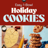Photos of some of our easy 1-bowl holiday cookies including sugar cookies, gingerbread, snowball cookies, and more